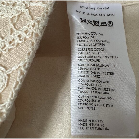 NWT Size 8 - Anthropologie Lace Basque-Waist Mini Dress in Beige (NWT US$ 268) - Picture 12 of 16